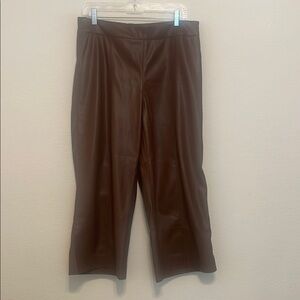Brown Faux Leather Pants